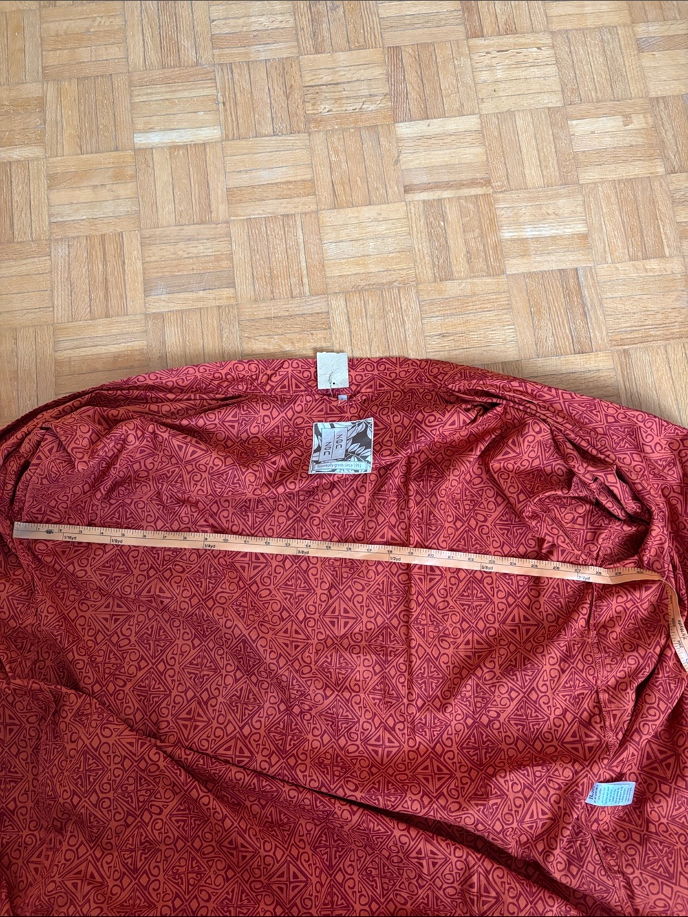 Balizen Terracotta Patterned Robe with Belt, pockets - Picture 5 of 8
